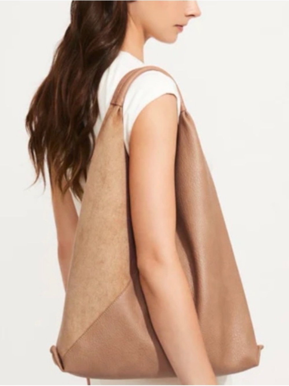 Shiraleah / Anthro Taupe Brown Shoulder Hobo Bag - vegan leather